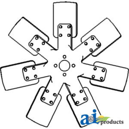 A & I PRODUCTS Fan, 7 Blade 19.5" x19" x3" A-RE62634